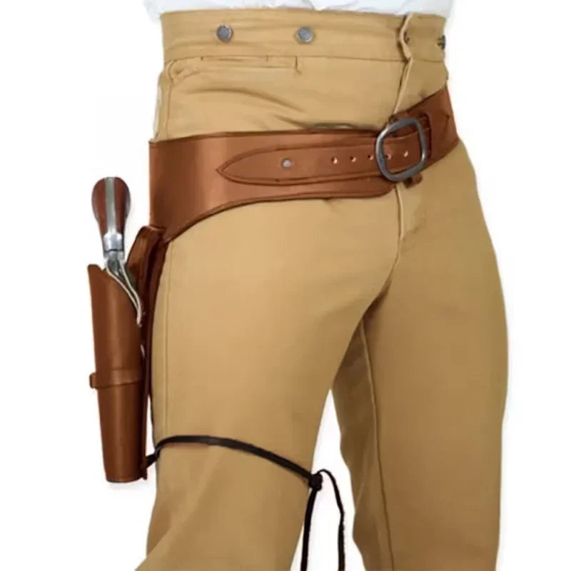 Medieval Steampunk Vintage Wild West Cowboy Western Pistol Holster Gunman Cosplay Costume Accessories Gun Bag Set ★ ★