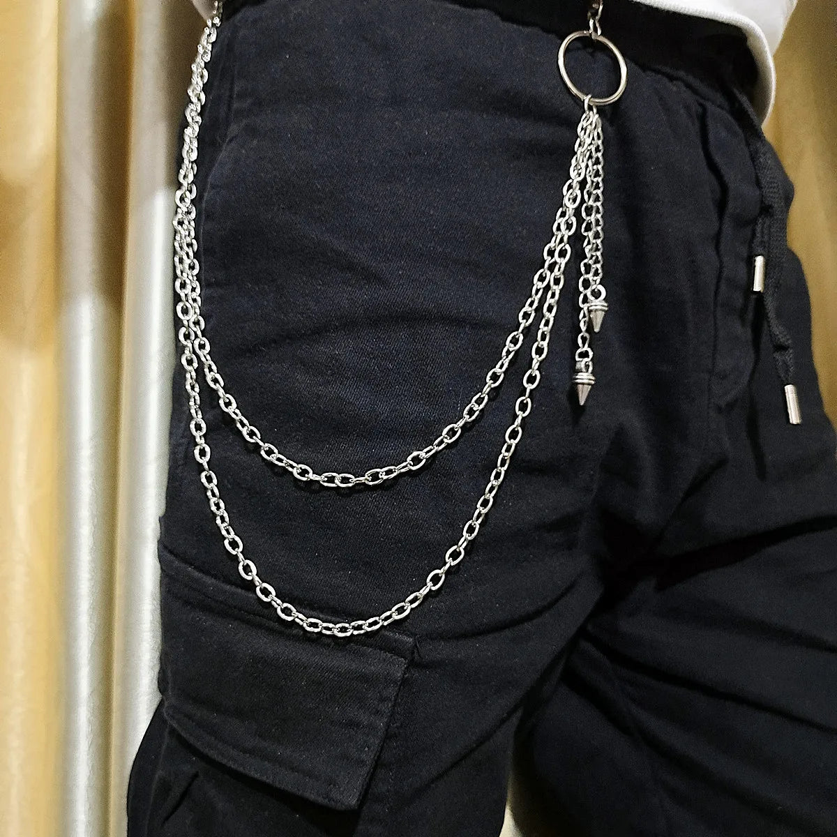 Keychain Waist Chain-Gothic Moon Star Rivets Skull Accessories for Men&Women-Rock Belt Chain for Jeans Pants Jewelry