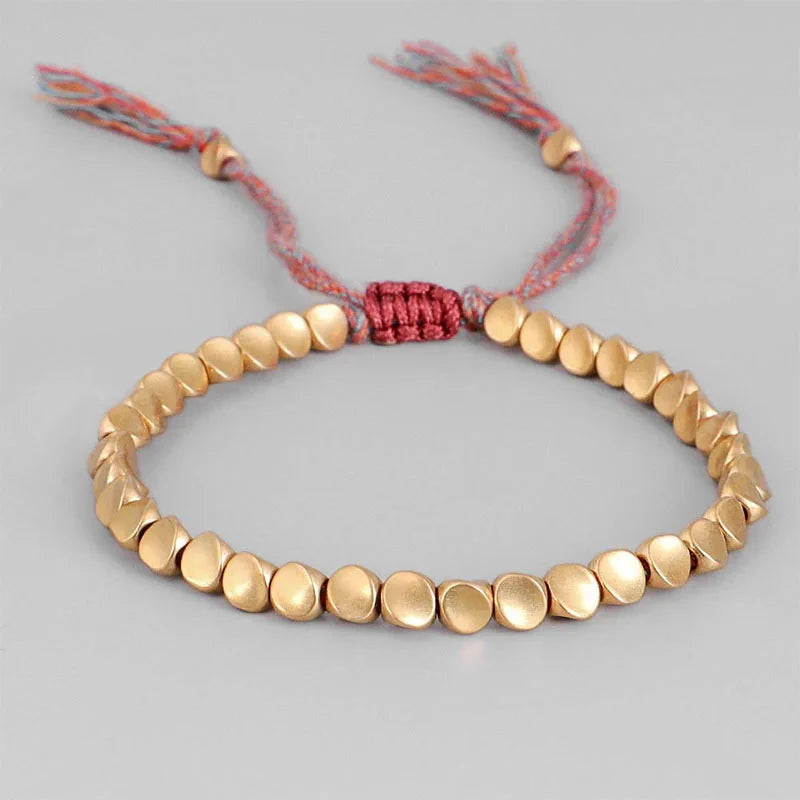 Bohemian Geometric Gold Color Ball Rope Bracelet For Women Long Tassel Unique Design Lucky Bracelet Lover Jewelry
