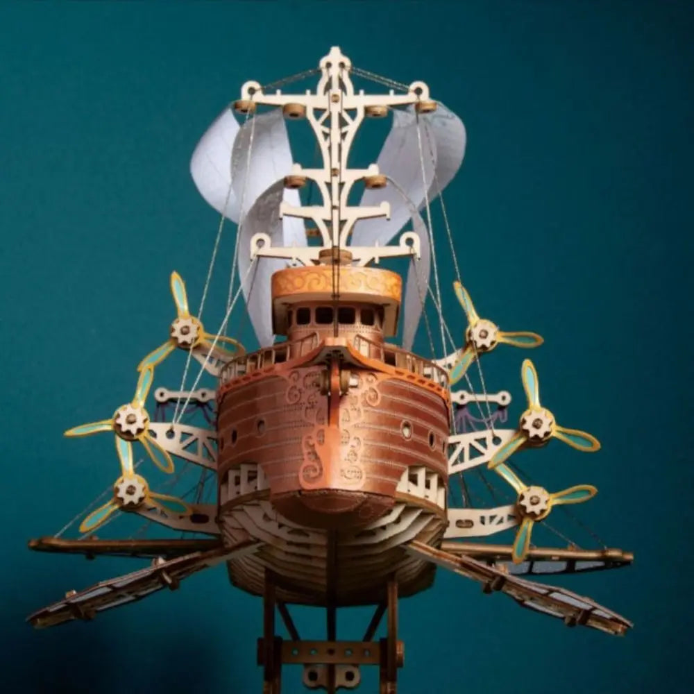 Assembly Fantastic Spaceship Model Miniature Model Handicraft DIY 3D Wooden Puzzle Collection Steampunk Ship Building Block Kits
