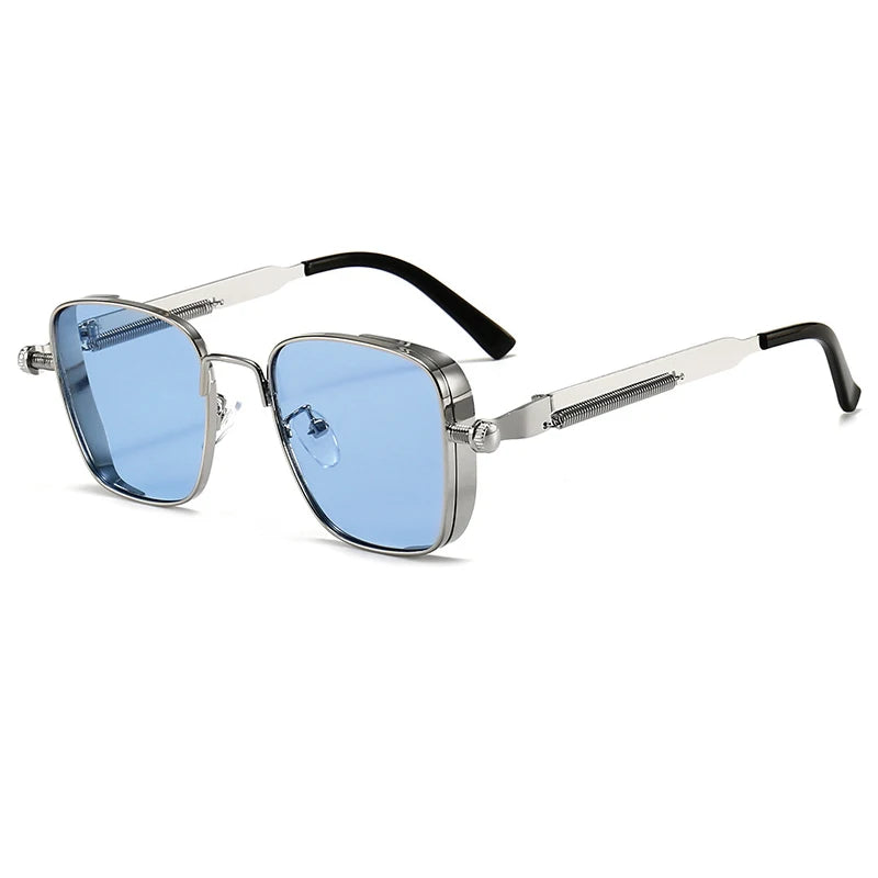 Square Steampunk Spring Leg Sunglasses For Men Women Fashion Classic Vintage Trend Metal Punk Sun Glasses Unisex Eyewear 2025