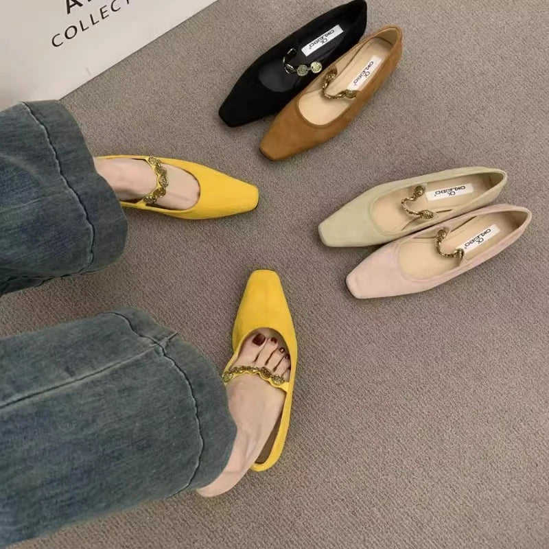Fashion Women Mary Janes Flats Shoes New 2025 Female Buckle Strap Footwear Ladies Flats with Shoes Женская Обувь