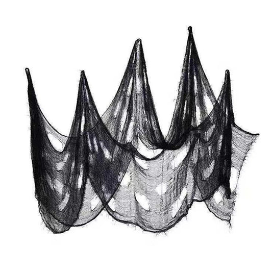 400cm Black Gauze Horror Haunted Houses Decor Black Creepy Cloth Party Home Doorway Wall Gauze Terror Scene Props Halloween