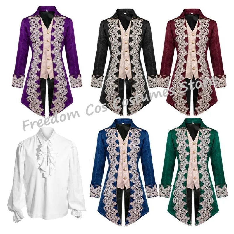 Men woman Medieval Victorian Steampunk Gothic Coat Punk Tuxedo Adult Men Costume Tailcoat Trench Frock Outfit Overcoat Halloween