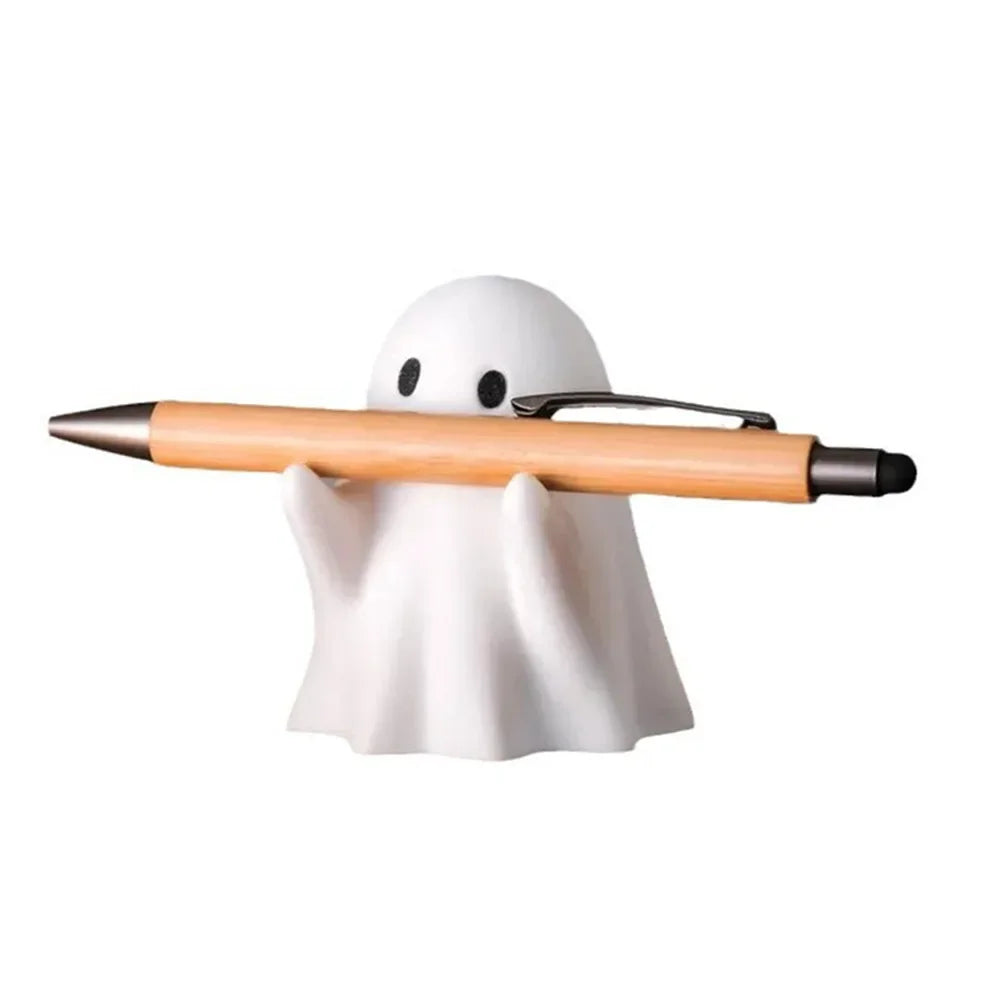 Funny Ghost Pen Holder Spooky Ghost Figurine Design Pencil Holder for Desk Organizer Accessory Gifts for Families Friends