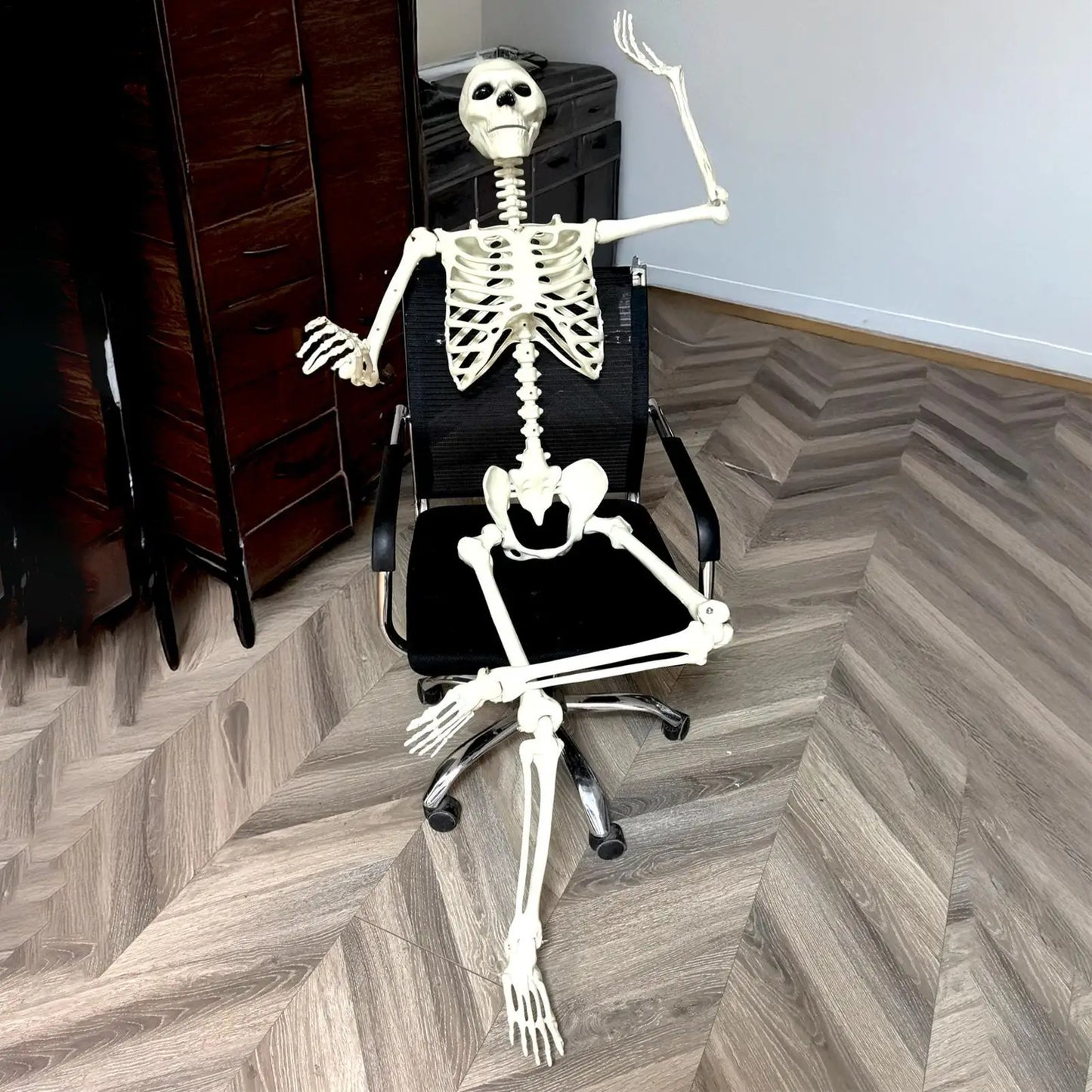 Realistic Body Bones Life Size Human Skeleton With Posable Joints Simulation Skull Ornament Haunted House Horror Props Halloween