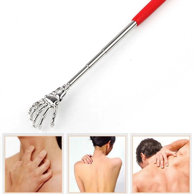 Extendable Back Scratcher Stainless Steel Scratching Massage Tool Ghost Design Portable Metal Extending Back Scratcher