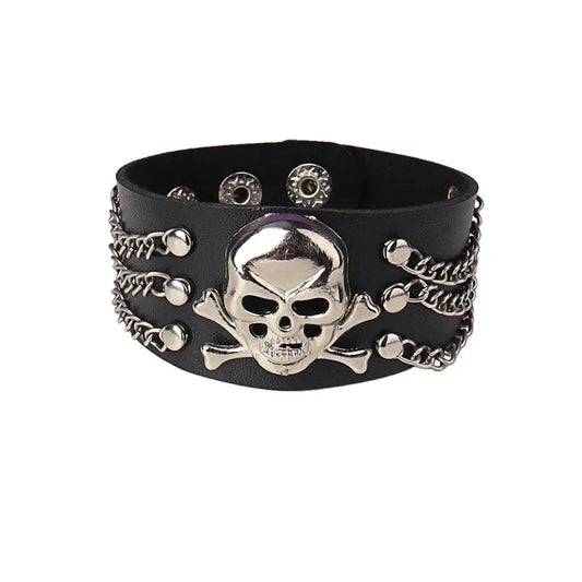 New PU Leather Studded Bracelet Punk Bracelet Adjustable Goth Cuff Bracelet Gothic Rivet Buckle Wristband for Men Women