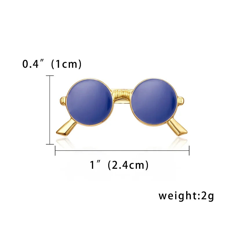 Fashion Alloy Women Men Enamel Brooches Pin Glasses Sunglasses Frame Openwork Scissor Aircraft Badge Clothing Accessories
