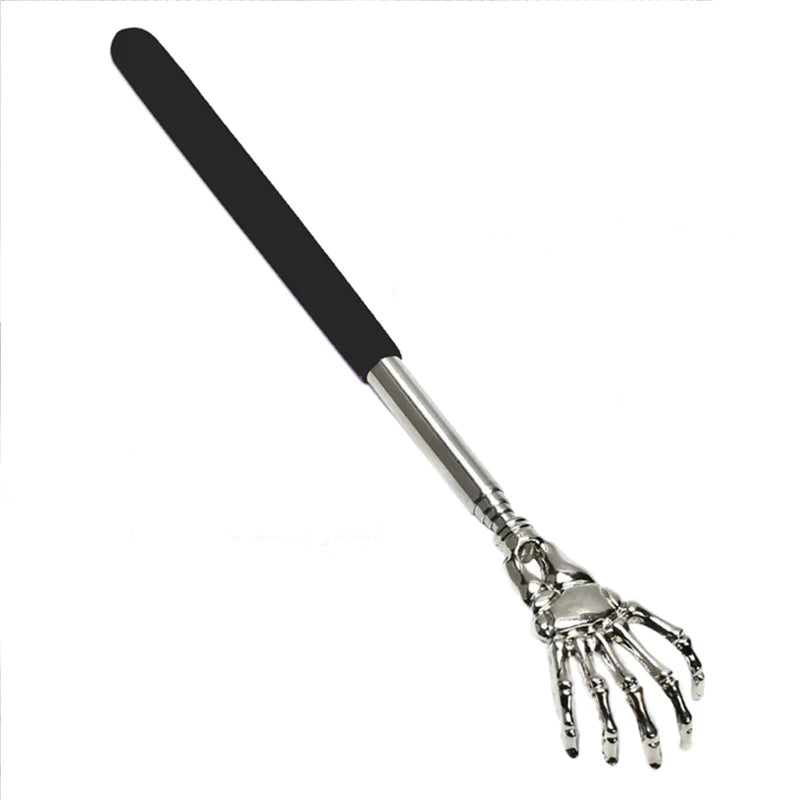 Extendable Back Scratcher Stainless Steel Scratching Massage Tool Ghost Design Portable Metal Extending Back Scratcher