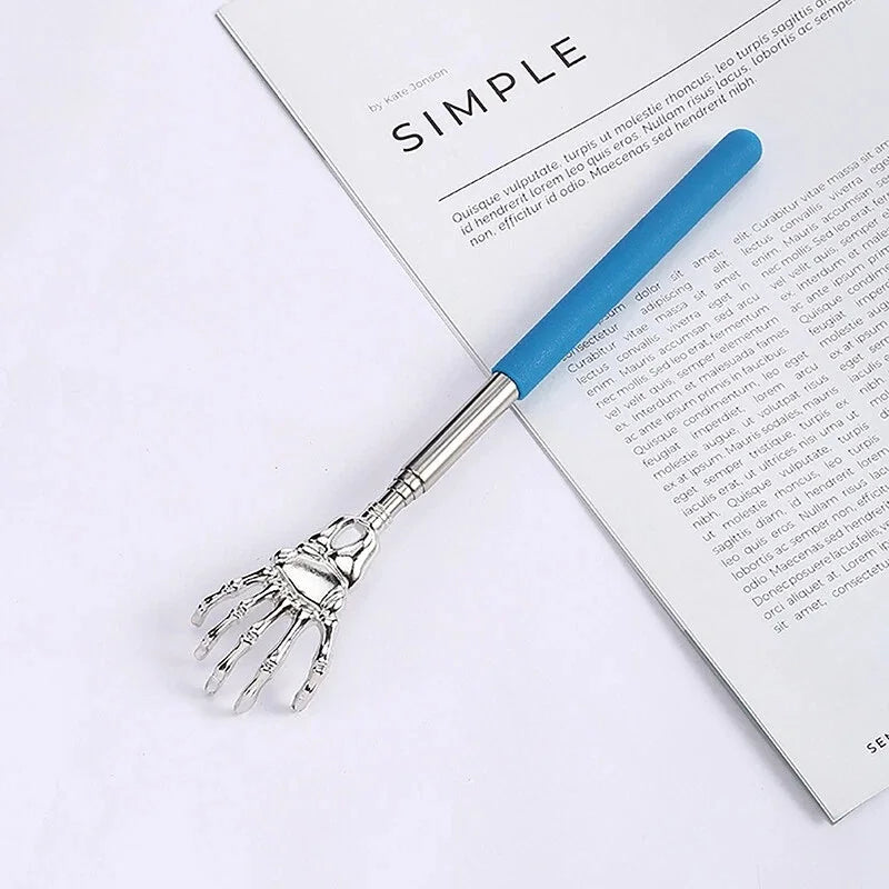 Extendable Back Scratcher Stainless Steel Scratching Massage Tool Ghost Design Portable Metal Extending Back Scratcher