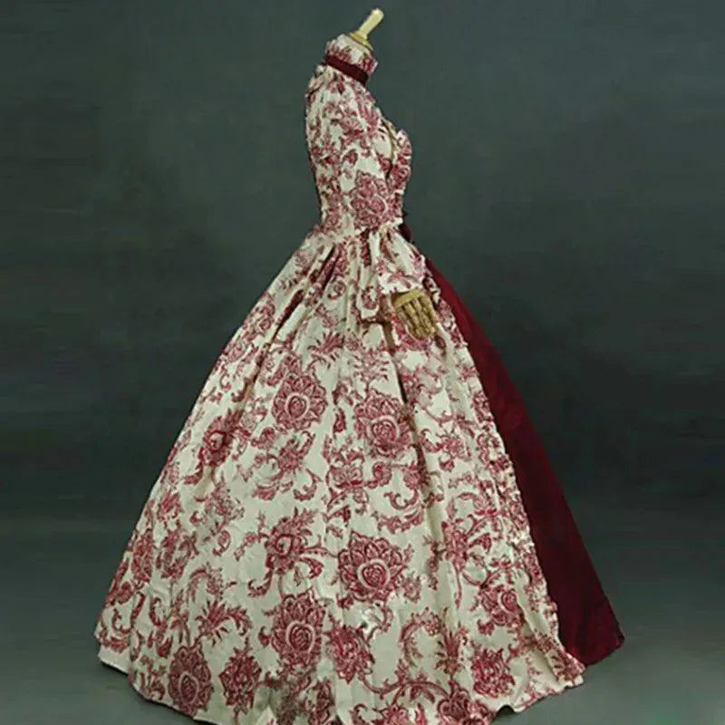 New ★ Women Cosplay Marie Antoinette Dress Medieval Flare Sleeve Victorian Party Formal Gown Renaissance Gothic Floral★ 2025 qi☆