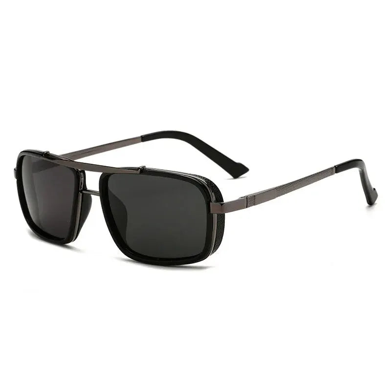Luxury Rectangle Men's Sunglasses Retro Metal Steam Punk Sun Glasses Male Classic Outdoor Driving Shades Summer Glasses