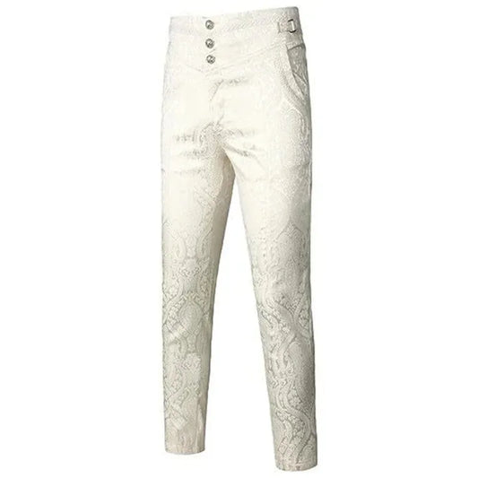 Gothic Pants Vintage Halloween Vampire Cosplay Costume Trousers Steampunk Dark Jacquard Victorian Trousers Men Bottoms