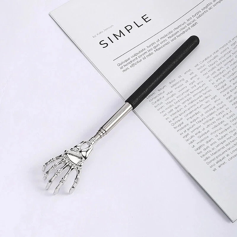 Extendable Back Scratcher Stainless Steel Scratching Massage Tool Ghost Design Portable Metal Extending Back Scratcher