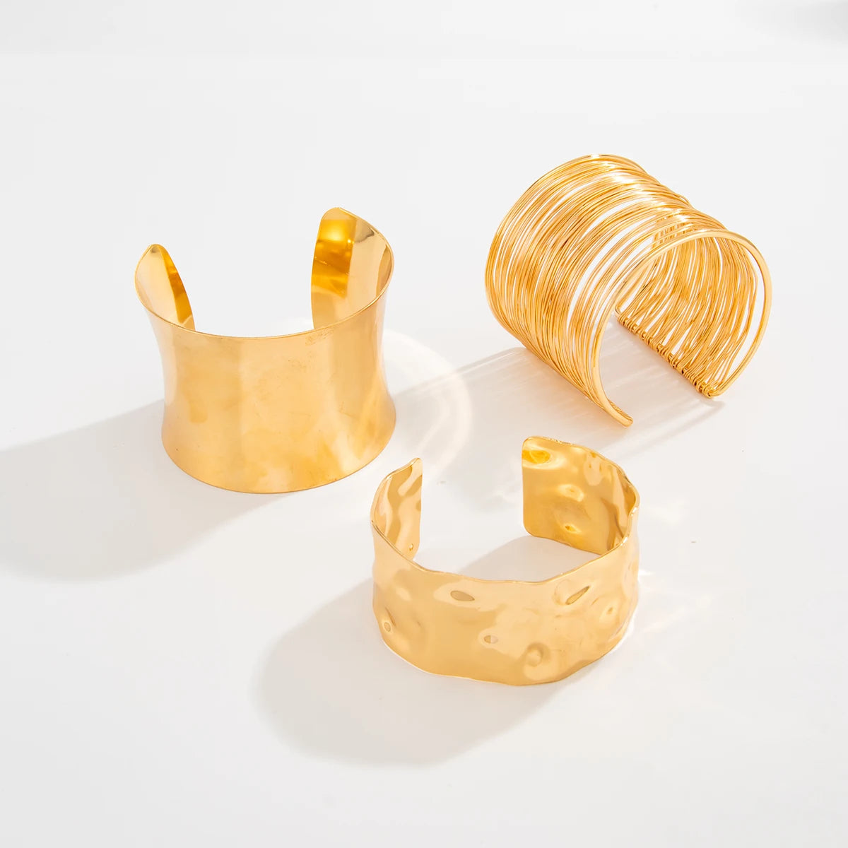 Ingemark Exaggerated Stacking Alloy Wide Bangles for Women Vintage Irregular Open Cuff Armband Bracelets Party Jewelry