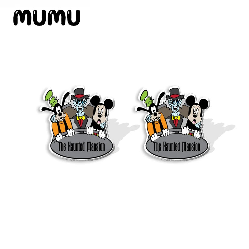 New Haunted Mansion Stud Earring Movie Epoxy Jewelry Resin Acrylic Earrings Handmade Gifts Fans