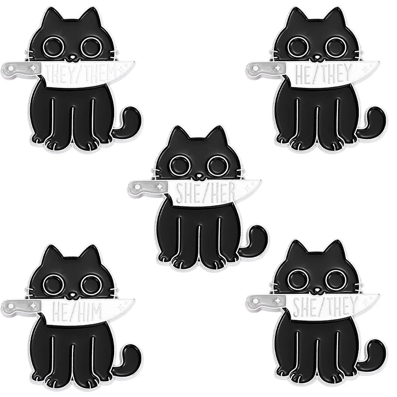3-6 Pcs/Set Goth Enamel Pin Ghost Black Cat Moth Witch Punk Brooches Horror Snake Badges Lapel Skeleton Jewelry Gifts Halloween