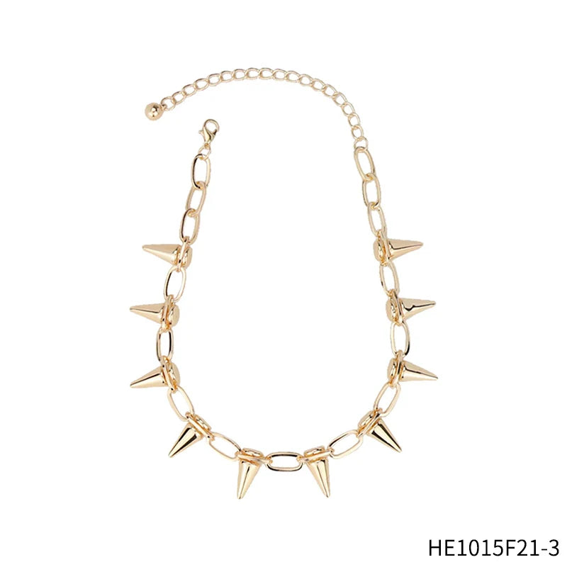 PESENAR New Rivets Chokers Punk Goth Handmade CCB Material Choker Necklace Spike Rivet Necklace Rock Gothic Chokers