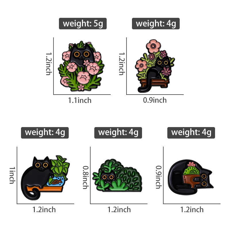 4-6Pcs/Set Punk Witch Ghost Skull Enamel Pin Cartoon Frog Black Bird Animal Medicine Bottle Brooch Clothes Lapel Badge Jewelry