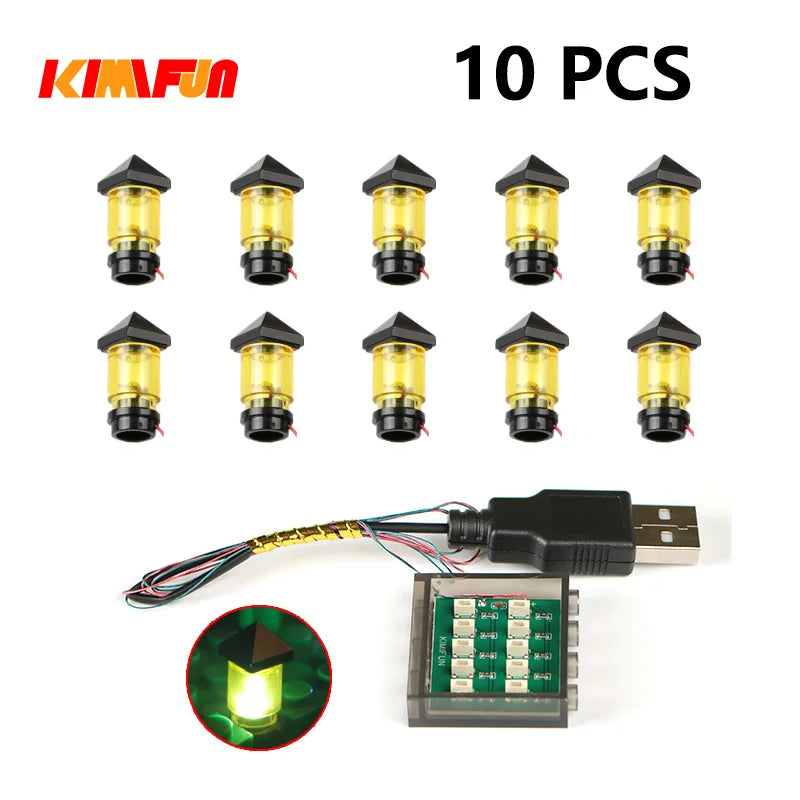 10PCS 0.8mm Pin RGB LED Building Blocks USB Lamp DIY Street Light City Electric Decorate 1X1 Brick Toy Compatible All Brands