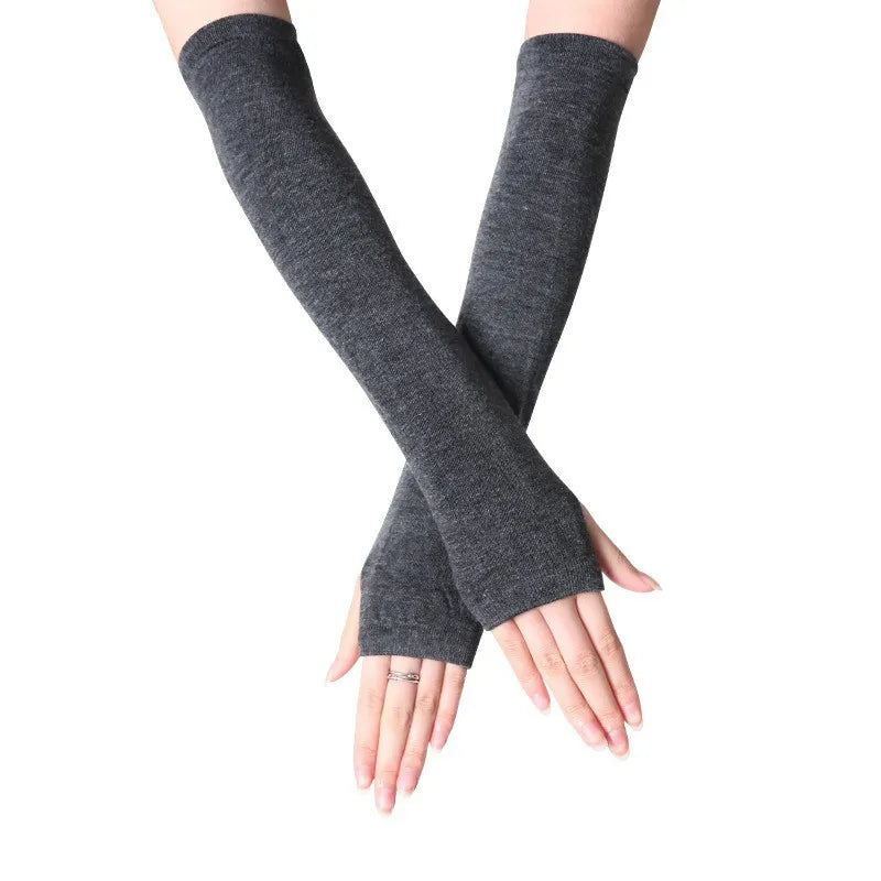 Gothic Anime Soft Knitted Gloves JK Girls Mittens Oversleeve Man Women Fashion Sun Block Cuff Fingerless Arm Warmers