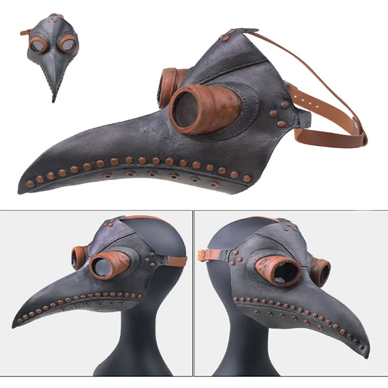 Plague Steam Doctor Mask Punk Anti Poison Terror Bird Mouth Mask Crow Headmask Performance Prop Halloween