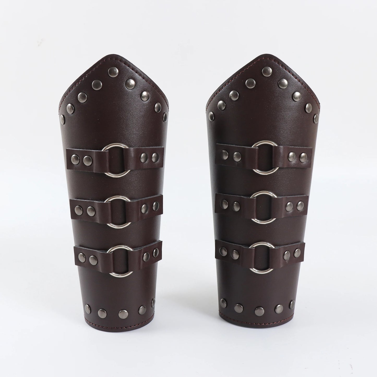Men Medieval Cosplay PU Leather Armor Arm Warmers Lace-Up Viking Pirate Knight Gauntlet Wristband Bracer Steam Punk Accessories