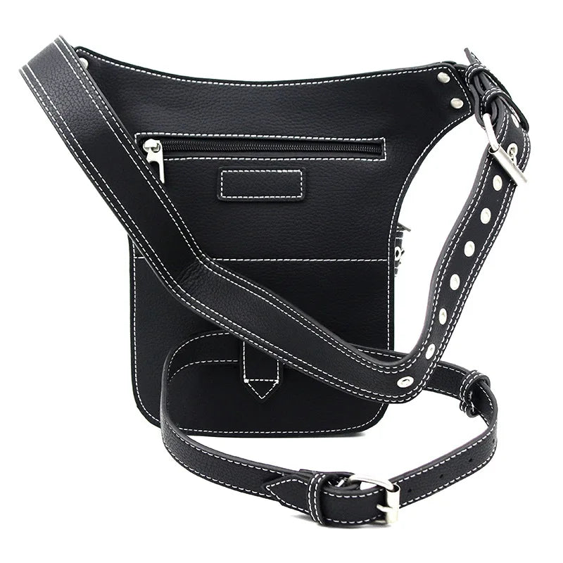Steampunk Retro Waist Bag Men's Outdoor Single Shoulder Messenger Bag Women's Mobile Phone Sexy Rivets Waist Bag leg bag Packs