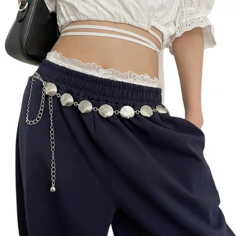 Gothic Waist Belt Chain Party Costume Stylish Metallic Cowboy Jewelry for Jeans Body Jewelry for Women Hot