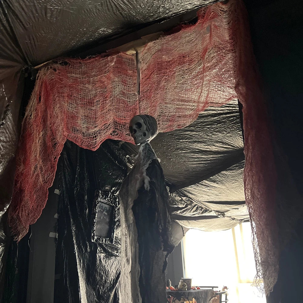 Bloody Gauze Decorations,Horror Bloody Cloth Bandage,Door Curtainsss,Halloween Haunted House Party Props Halloween
