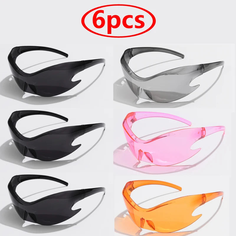 Luxury Brand Sports Punk Y2K Sunglasses Women Men Unique Goggle One Piece Sun Glasses For Male Cycling Hip Hop Shades UV400