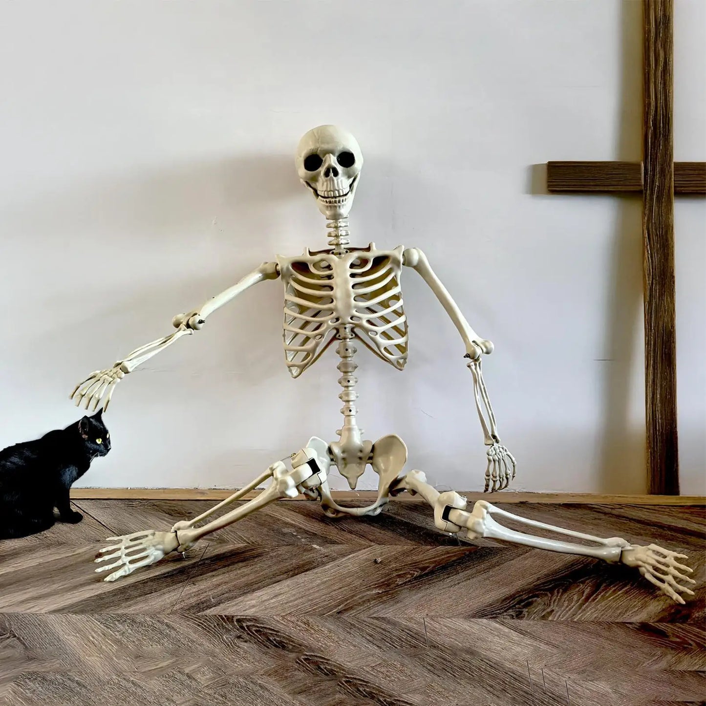 Realistic Body Bones Life Size Human Skeleton With Posable Joints Simulation Skull Ornament Haunted House Horror Props Halloween