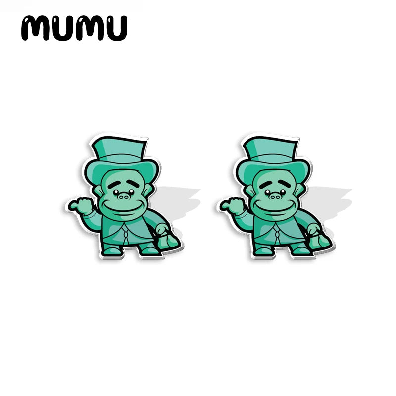 New Haunted Mansion Stud Earring Movie Epoxy Jewelry Resin Acrylic Earrings Handmade Gifts Fans