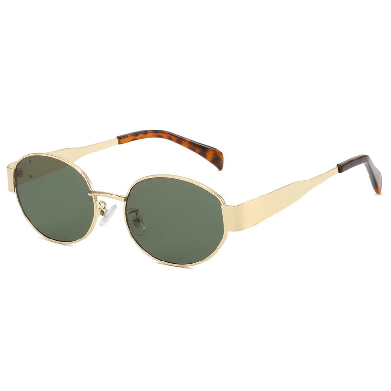 Steampunk Sunglasses Retro Women's Oval Sunglasses Fashion Women's Classic Retro Small Metal Brand Glasses UV400