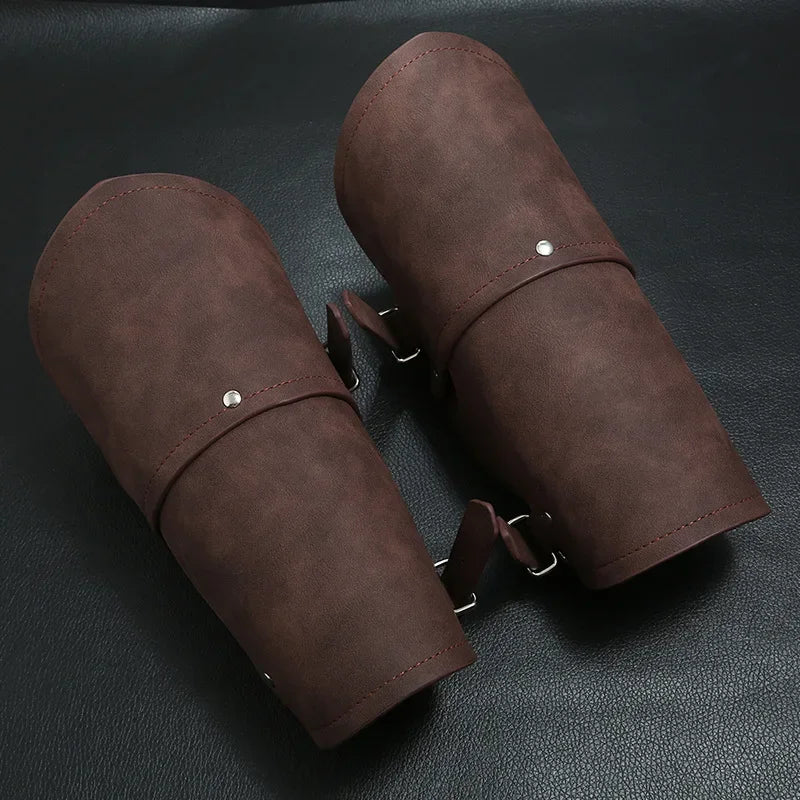 Medieval Armor Gloves Wide Cuff Bracers Bracelet Men Steampunk Warrior Gauntlet Knights Templar Leather Cosplay Props Wristbands