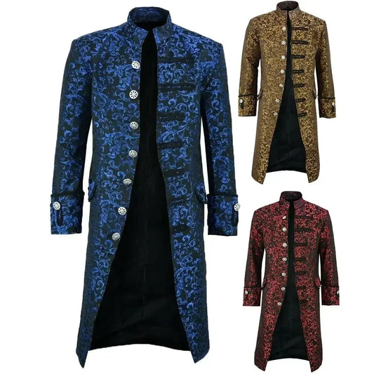 Medieval Steampunk Vintage Victorian Renaissance Gothic New Men's Tailcoat Windbreak Jacket Carnival Dress Up Party Halloween