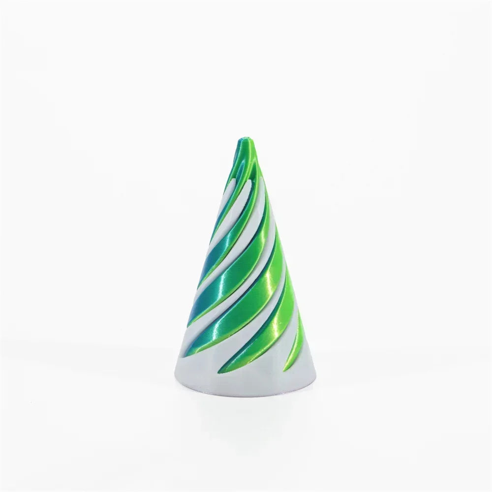 Pyramid Passthrough Sculpture 3D Printed Helix Screw Fidget Toy Spiral Cone Decompression Decorative Ornaments