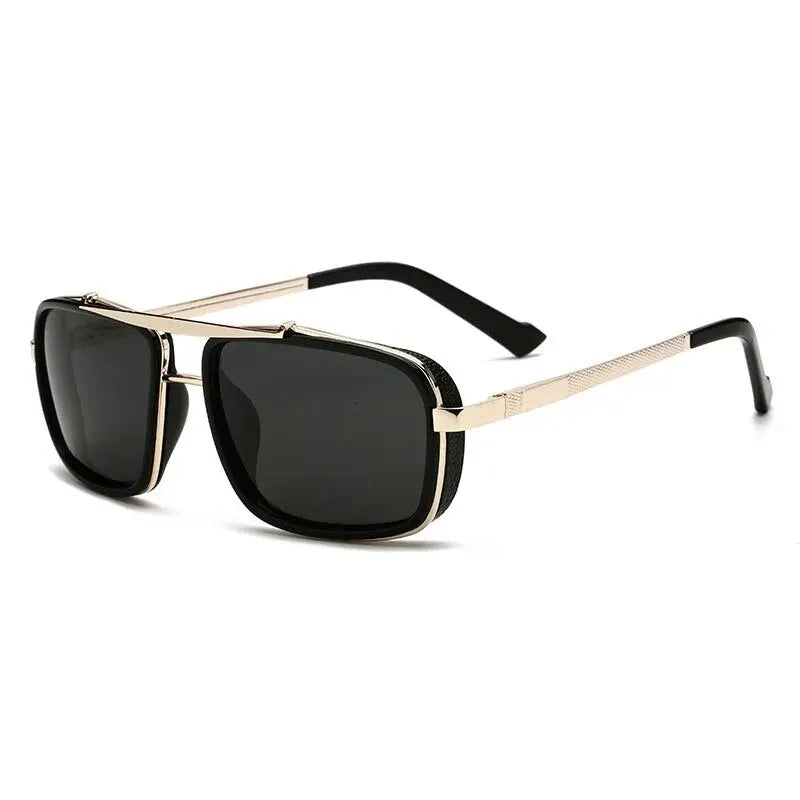 Luxury Rectangle Men's Sunglasses Retro Metal Steam Punk Sun Glasses Male Classic Outdoor Driving Shades Summer Glasses