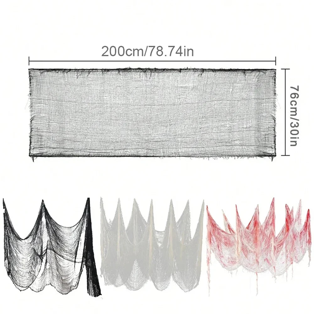 Bloody Gauze Decorations,Horror Bloody Cloth Bandage,Door Curtainsss,Halloween Haunted House Party Props Halloween