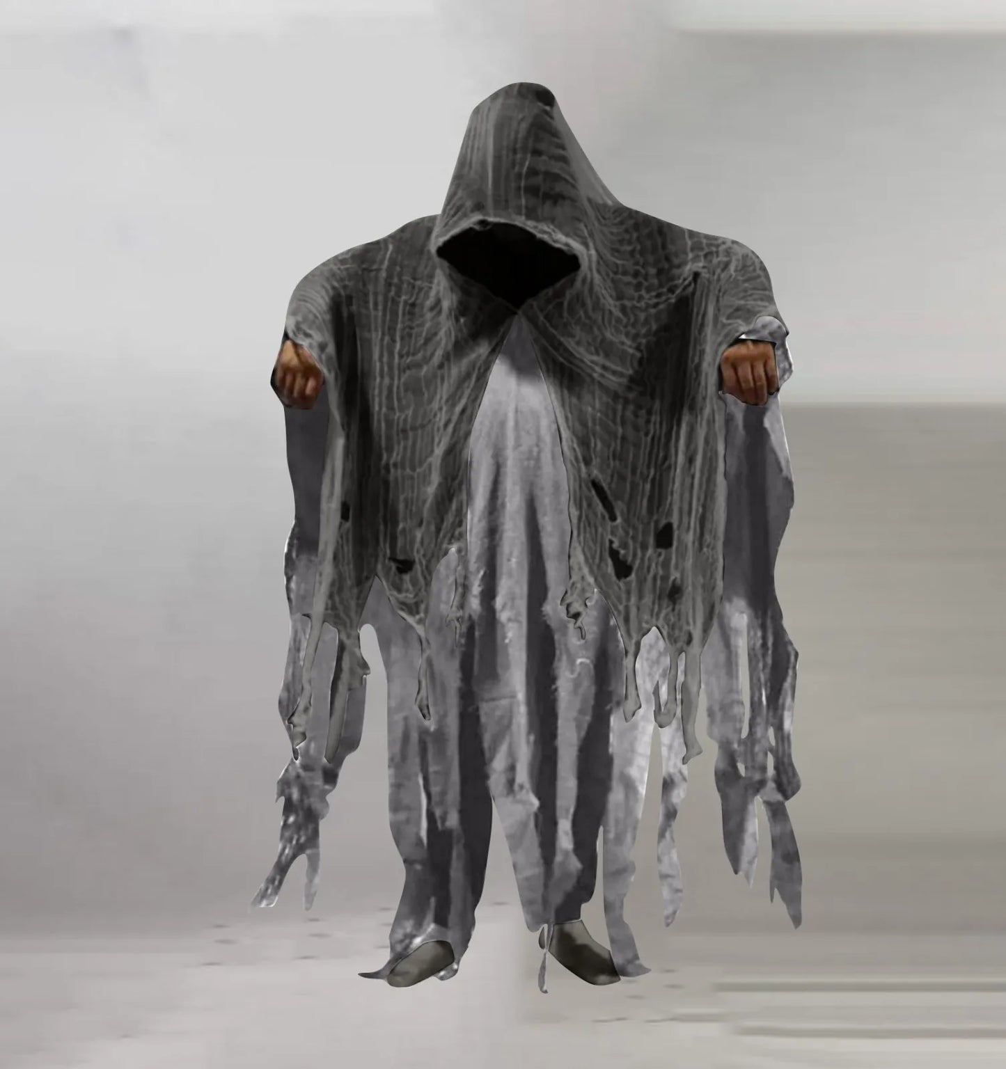 Ghost Death Cloak Horror Zombie Tattered Hooded Capes Halloween Skull Skeleton Cosplay Costume