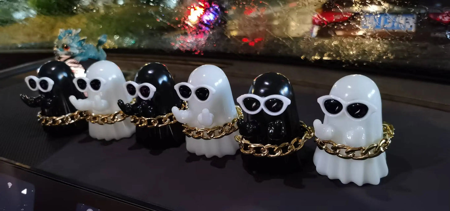 Middle Finger Cute Ghost Statue, Ghosts Small Scary Ghost Figurines, Home Decorations, Coffee Table Centerpieces Shelf