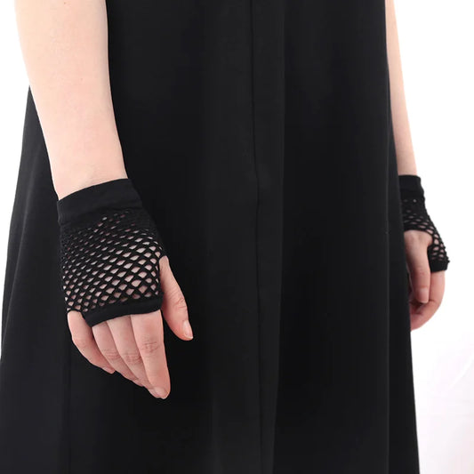 Womens Hollow Out Gloves Short Fishnet Net Gloves Fingerless Mesh Gloves Punk Rock Night Club Party Arm Warmer Mittens