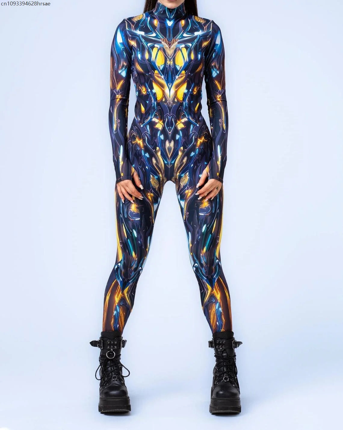 Women's Jumpsuit CyberPunk 3D Tights Holiday Party Steampunk Bodysuit Nightclub Stage Role Playing Costume 2025 Romper Halloween