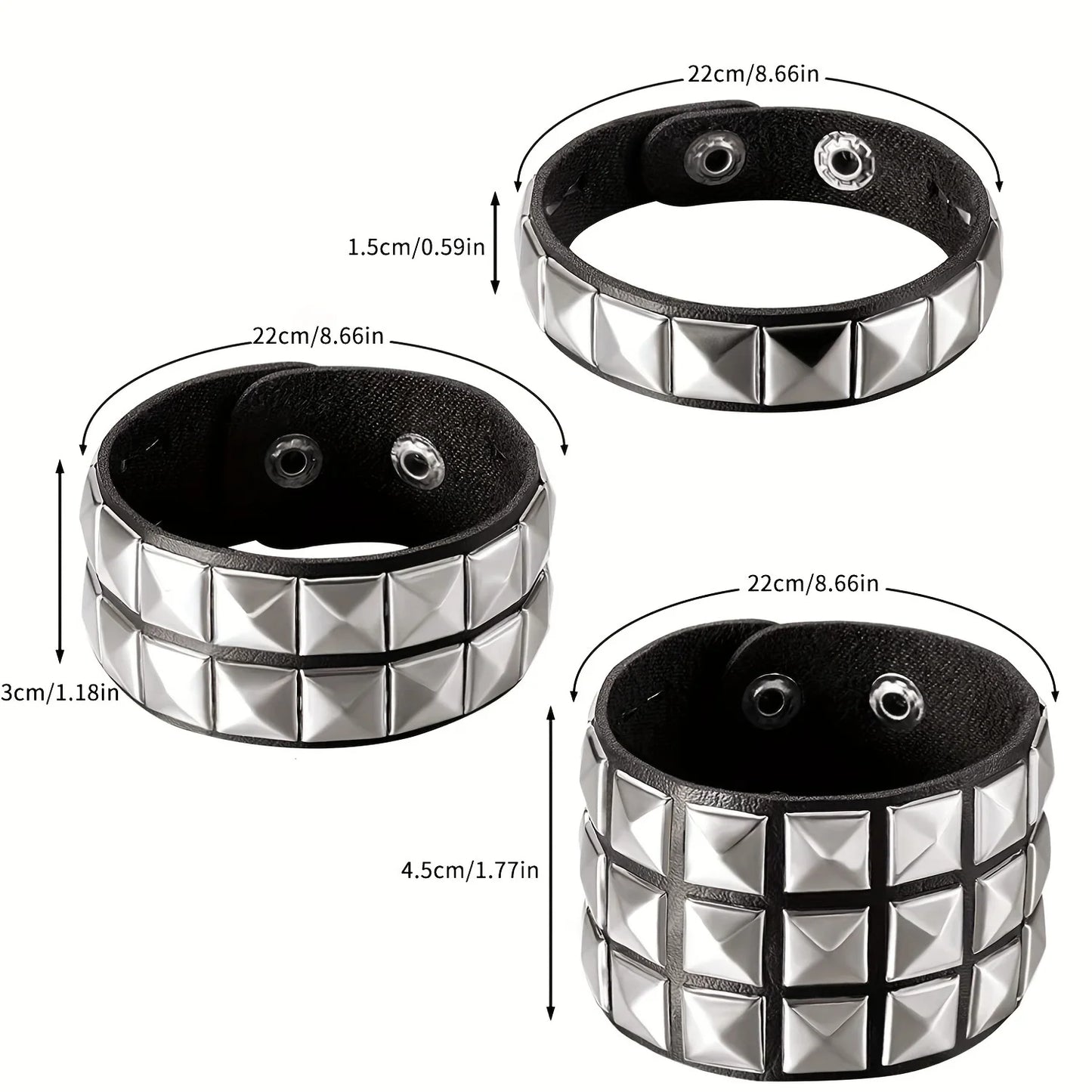 Punk Hip-Hop Gothic Nail Bracelet Rivets Casual Couple Bracelet Party New Year's Christmas Valentine's Day Birthday Gift