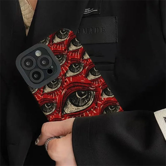 Fashion Spooky Scary Red Eye Silicone Case For Samsung Galaxy A34 A51 A52 A50 A32 A31 A21S A23 A53 A54 5G A71 A72 A73 A12 A13