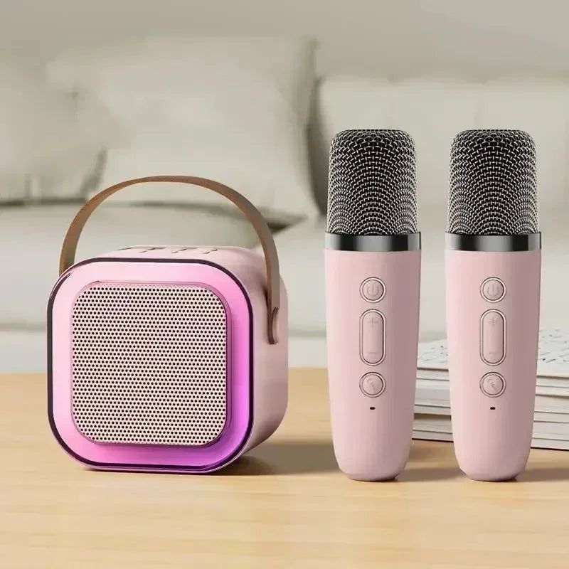 XIKCU K12 Bluetooth Karaoke Machine Portable 5.3 PA Speaker System with 1-2 Wireless Microphones Home Family Singing Children's