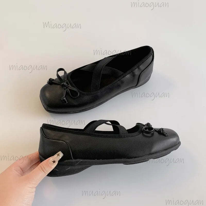 Autumn New Flats Women Mary Jane Shoes Ladies Shallow Comfort Slip on Soft Leather Eelgant Dress Ballet Shoes Zapatos De Mujer