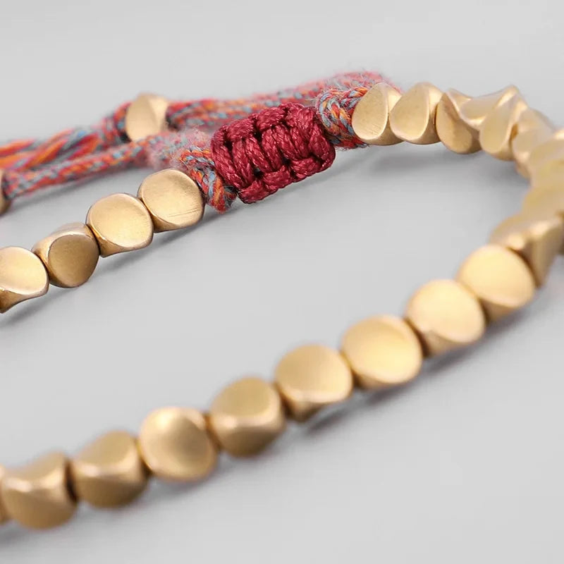Bohemian Geometric Gold Color Ball Rope Bracelet For Women Long Tassel Unique Design Lucky Bracelet Lover Jewelry