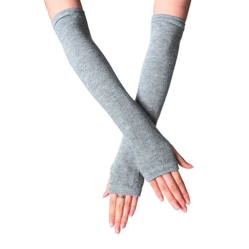 Gothic Anime Soft Knitted Gloves JK Girls Mittens Oversleeve Man Women Fashion Sun Block Cuff Fingerless Arm Warmers